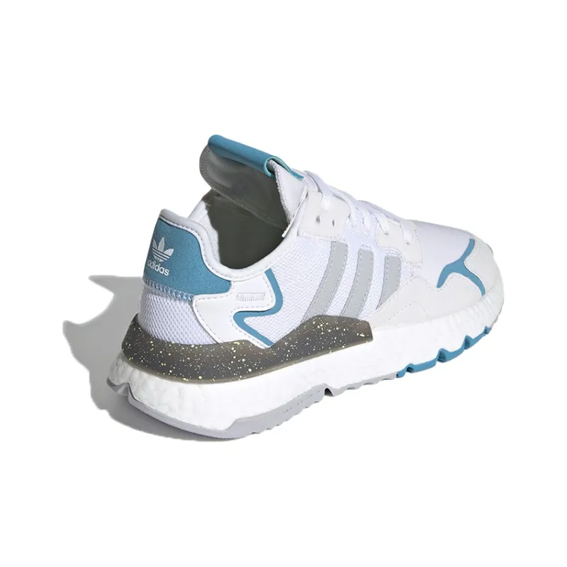 Adidas Originals Nite Jogger Shoes White/Blue Women's-3