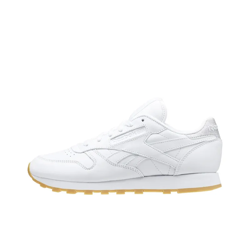 Reebok Classic Leather Metallic Diamond Sneakers White Gum Women's-0