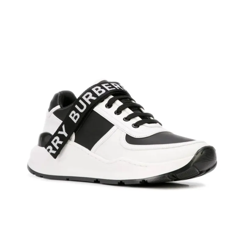 Burberry Vintage Slip Resistant Low Top Sports Casual Shoes Women's Black White-1