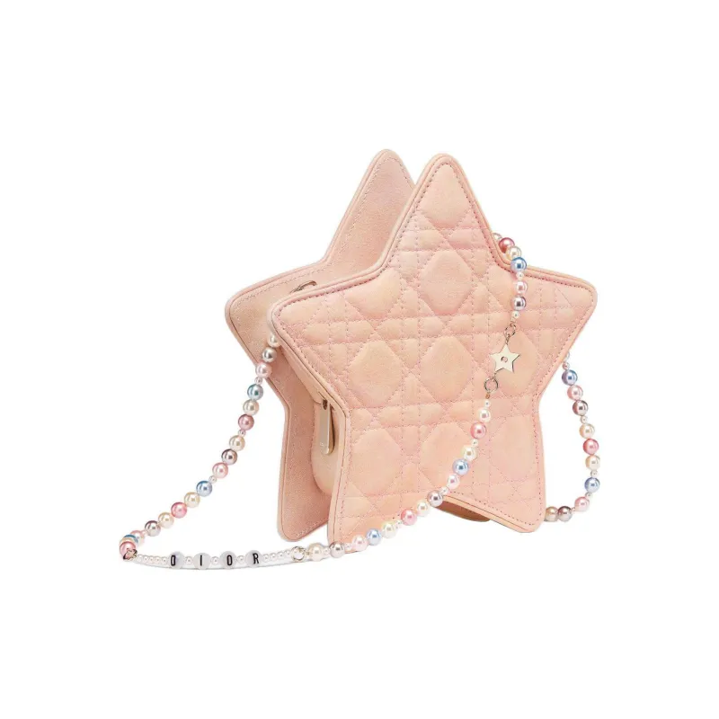 DIOR Wicker Pattern Sheepskin Shoulder Bag Crossbody Bag Regular Kids' Neon Pink-1