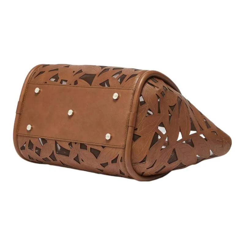 MaxMara Leather Tote Bag Shopping Bag Shoulder Bags Women's Brown-3