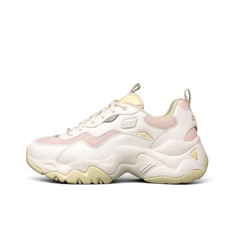 Skechers D'LITES 3.0 3.0 Cushioning Anti-Slip And Wear-Resistant Low-Top Casual Shoes Women's Pink White Yellow-0