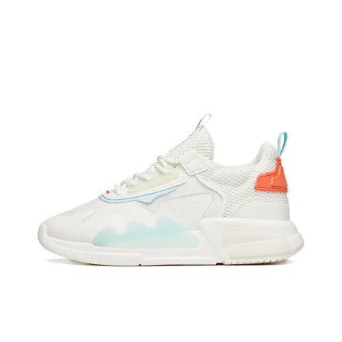 Anta Anti Slip Wear Resistant Cushioning Breathable Low Top Casual Shoes Women's White Blue Orange Multicolor