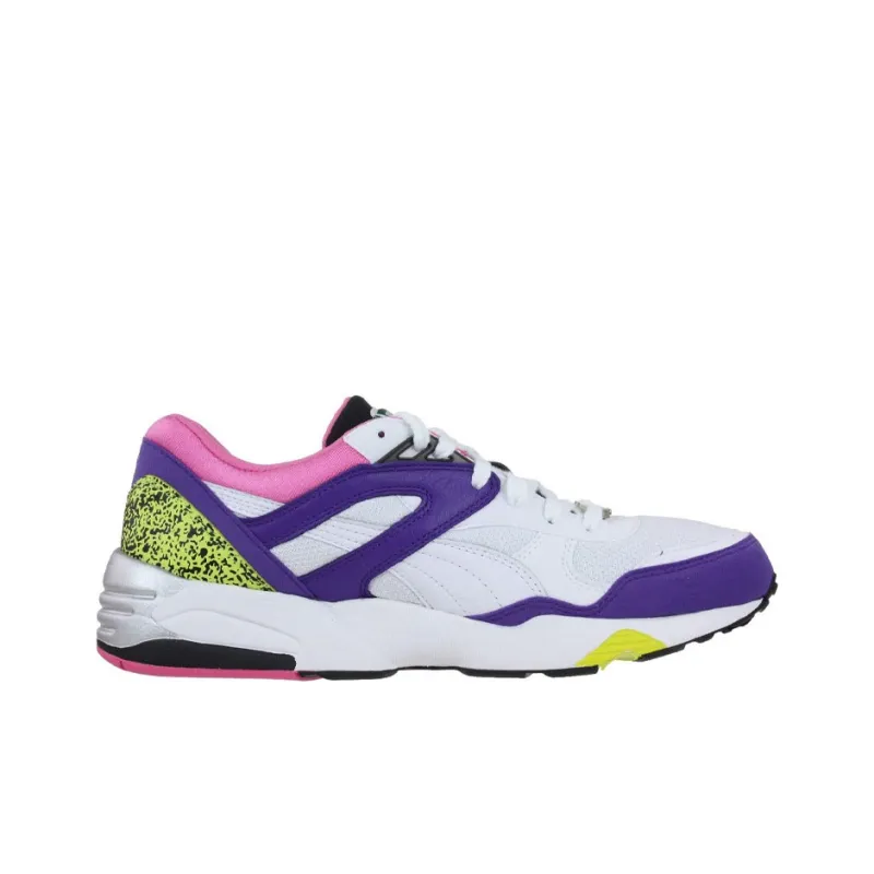 PUMA R698 Trinomic Cushioning Wear-Resistant Low-Top Casual Shoes Men's White Purple Pink Multicolor-1