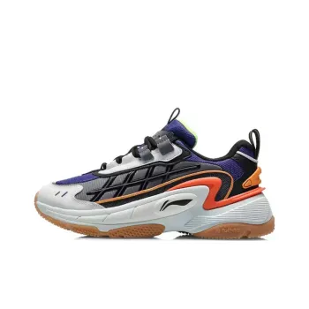 LiNing Nebula Cushioning Anti Slip And Wear Resistant Low Top Sports Casual Shoes Men's White Blue Orange