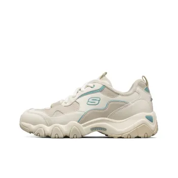 Skechers D Lites 2.0 Running Shoes White/Brown/Blue Women's