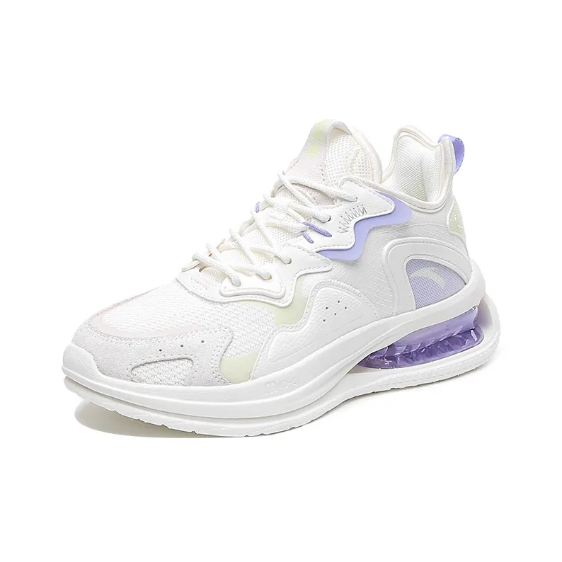 Anta Cushioning Anti Slip And Wear Resistant Low Top Sports Casual Shoes Unisex White Purple-2