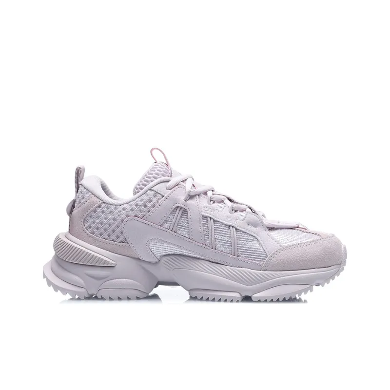 LiNing Nebula M1 Cushioning Anti Slip Wear Resistant Breathability Low Top Sports Casual Shoes Women's Gray Purple-1