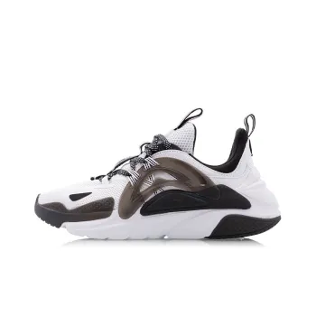 LiNing Spark Slip Resistant Cushioning Wear Resistant Low Top Sports Casual Shoes Women's Black White