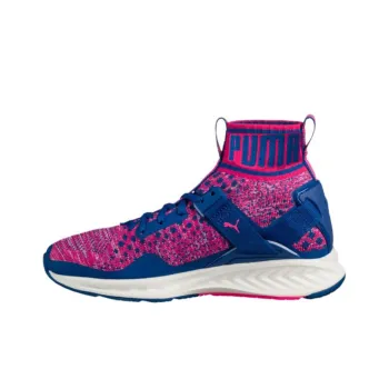 PUMA IGNITE Evoknit Anti-Slip And Wear-Resistant Lightweight High-Top Casual Shoes Women's Pink Blue