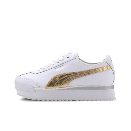 PUMA Roma Lifestyle Shoes Women's Low-Top White Gold