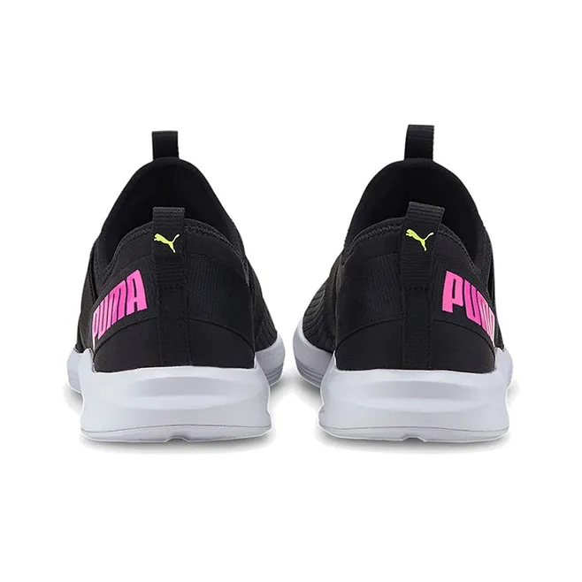 PUMA Prowl Slip On Low Top Running Shoes Black/White/Pink Women's-2