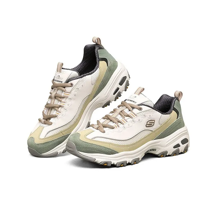 Skechers D'LITES 1.0 Milk Tea Bear Low Top Casual Shoes Women's Olive-3