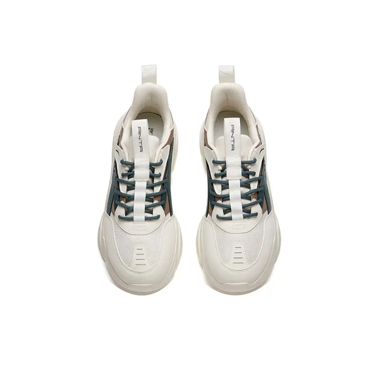 Anta Life Collection Cushioned Anti-Slip Wear-Resistant Breathable Lightweight Low-Top Casual Shoes Men's Green White-3