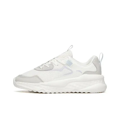 Anta Cushioning Anti Slip Wear Resistant Breathability Low Top Casual Shoes Women's White Gray Purple