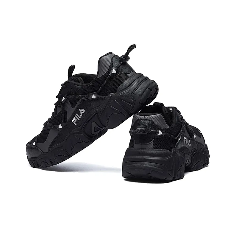 FILA Cat Claw Slip Resistant Breathable Low Top Casual Shoes Men's Black-3