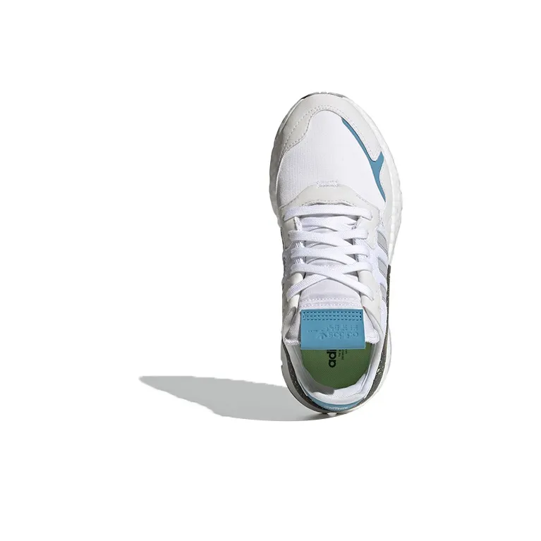 Adidas Originals Nite Jogger Shoes White/Blue Women's-4