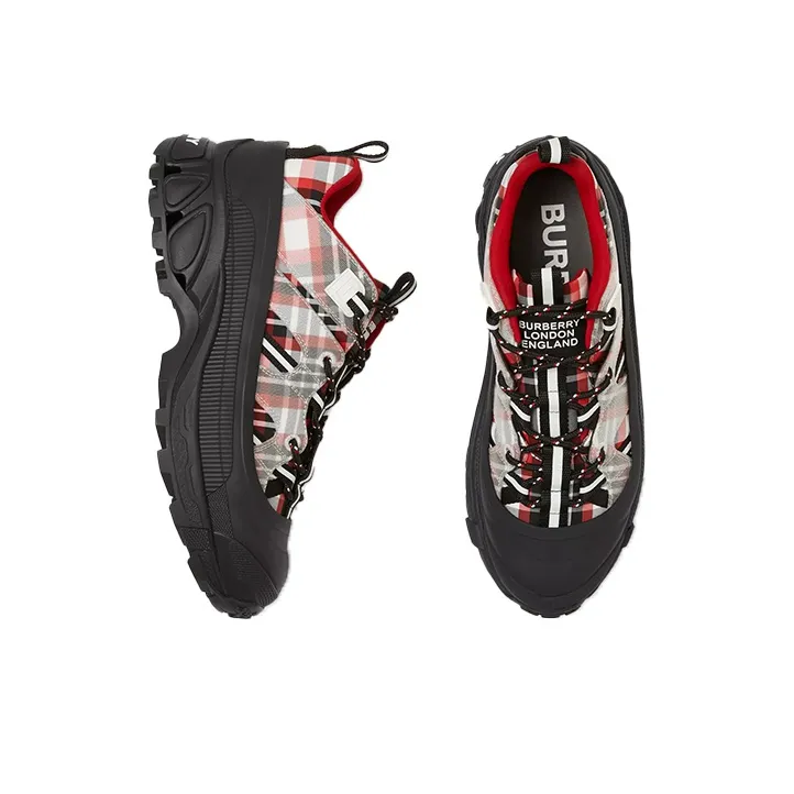 Burberry Arthur Low-Top Casual Shoes Women's Red Black White-3