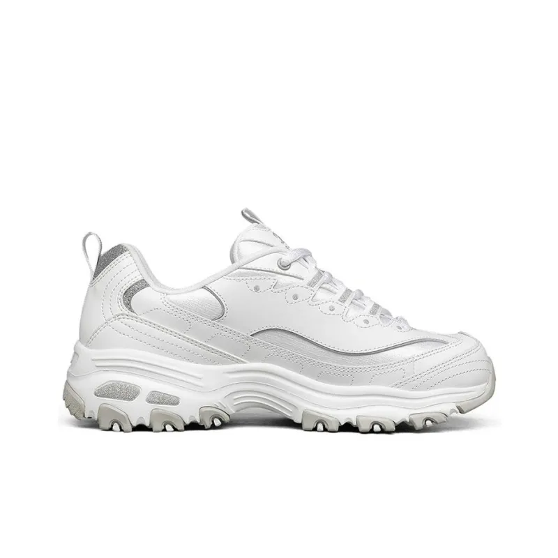 Skechers D'LITES 1.0 Cushioning Anti Slip And Wear Resistant Low Top Casual Shoes Women's White-1