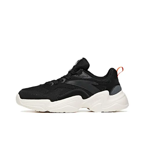 Anta Life Collection Cushioning Anti Slip And Wear Resistant Low Top Sports Casual Shoes Men's Black White Orange