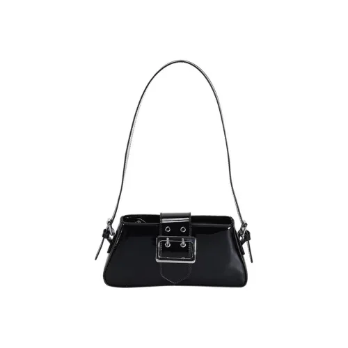 NOMK PU Leather Small Square Bag Shoulder Bag Baguette Bag Shoulder Bag Medium Size Women's Silver