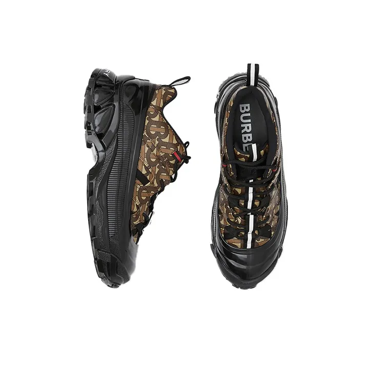 Burberry Arthur Monogram Print Black Bridle Brown-3