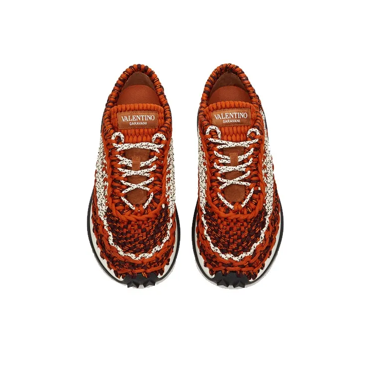 Valentino Crochet Sneakers 'Orange Zest'-3