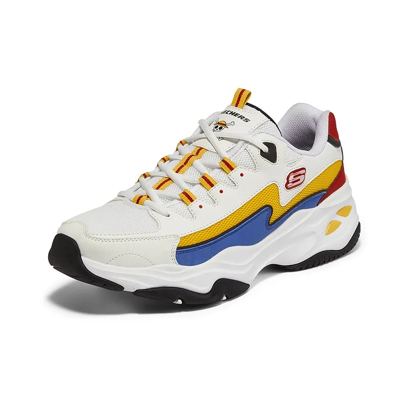 One Piece x Skechers D'LITES 4.0 Cushioning Low Top Casual Shoes Men's White-3