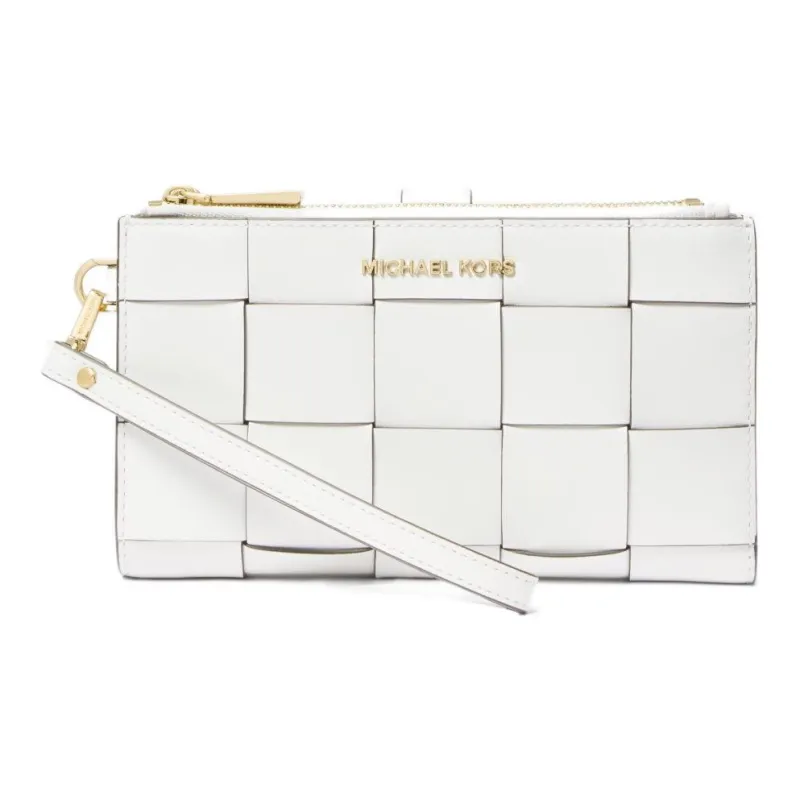 MICHAEL KORS Adele Leather Wrist Bag Wallet Women's White-0