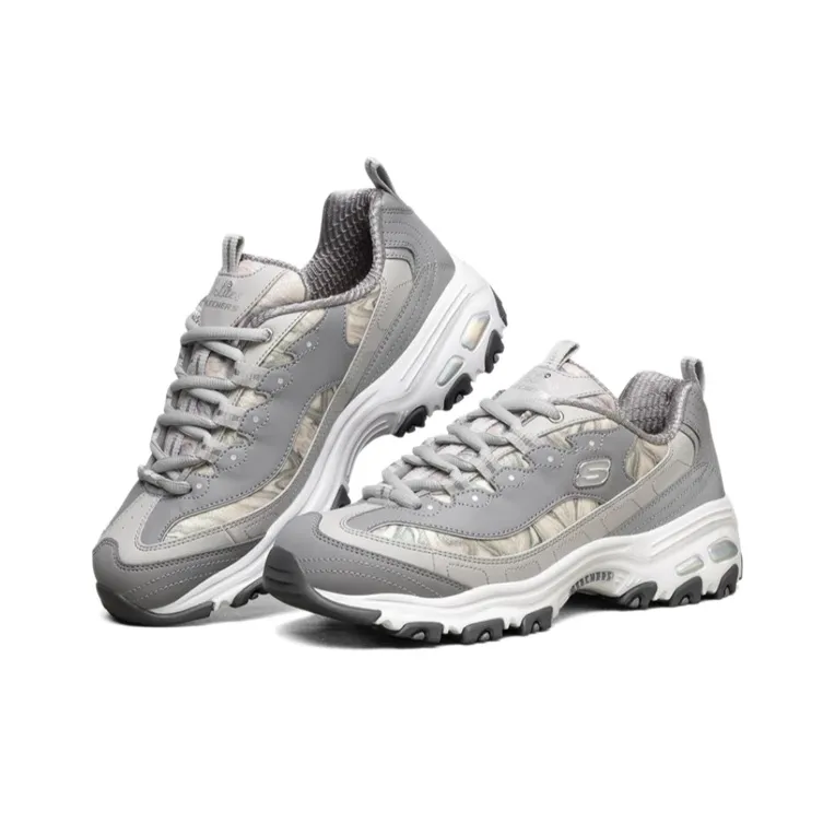 Skechers D Lites 1.0 Running Shoes Grey/White Women's-2