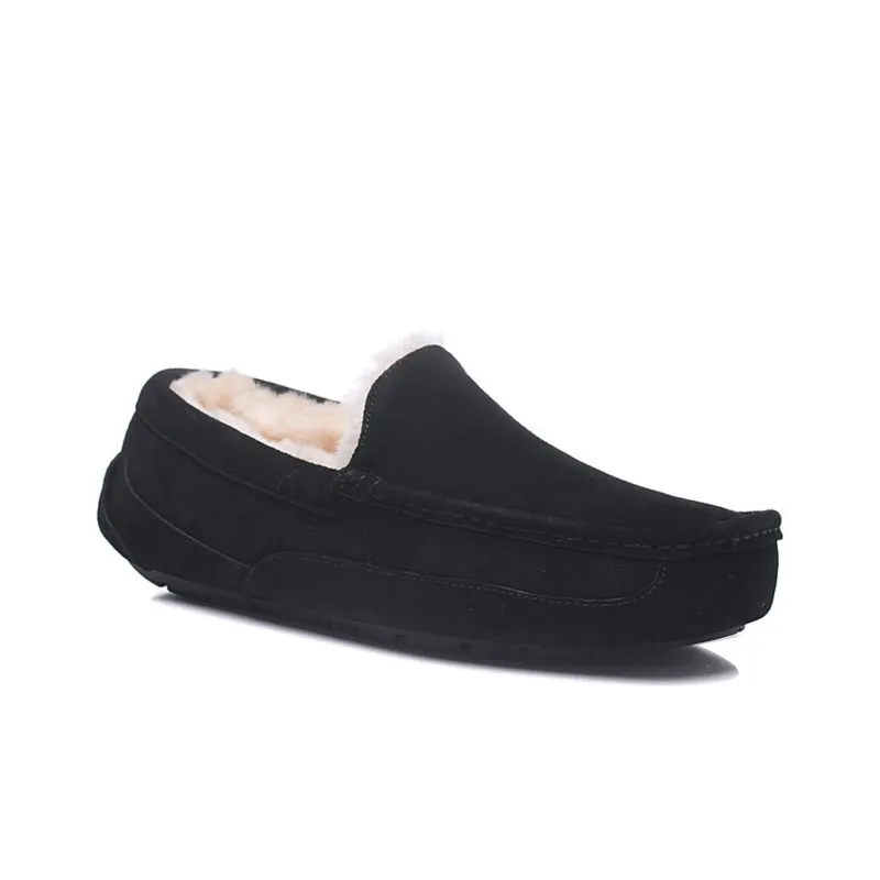 UGG Ascot Leather Slipper 'Black'-2