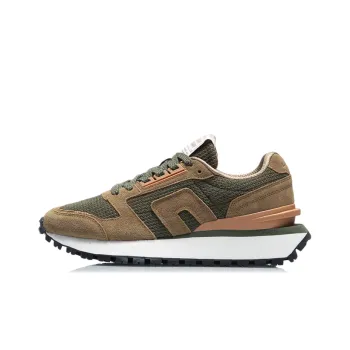 LiNing CF Jiehua Cushioned Anti Slip Wear Resistant Breathable Lightweight Low Top Sports Casual Shoes Dark Olive Green