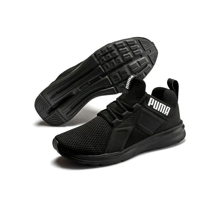 PUMA Enzo Max Black Low Tops Sports Shoe 'Black White'-4