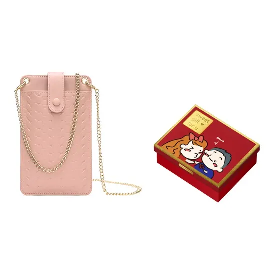 HAWA PU Crossbody Bag Chain With Cell Phone Pouch Small Size Women's Yellow/Red/Blue/Black/Pink/Dry Red/Apricot-10