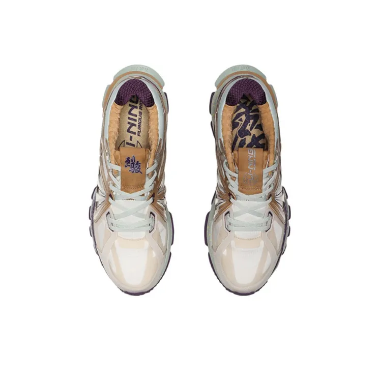 LiNing Furious Rider ACE Element Casual Shoes Women's Low Top Eggnog Gray-3
