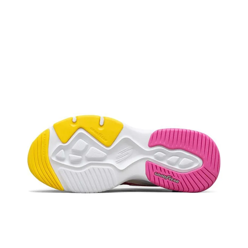 Skechers D'LITES 4.0 Cushioning Anti Slip Wear Resistant Breathability Low Top Casual Shoes Women's Pink White Yellow-4