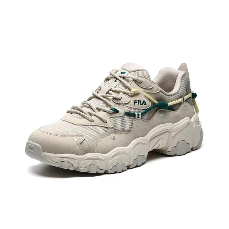 FILA Fashion Sneakers Cushioning Anti Slip Wear Resistant Breathability Low Top Casual Shoes Men's Beige-1