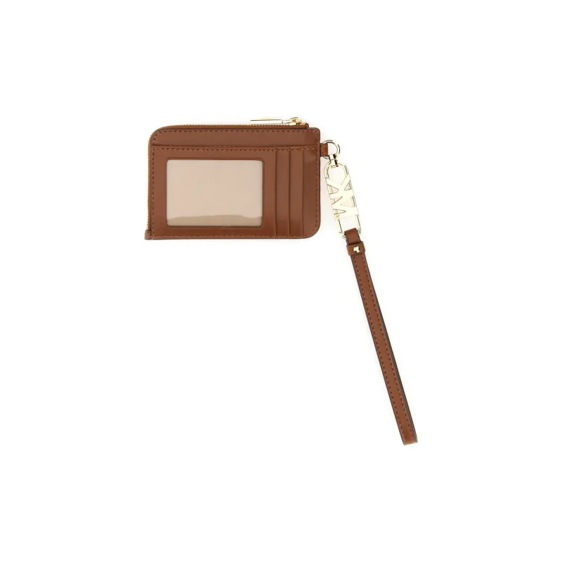 MICHAEL KORS Leather Card Holder Women's Chestnut Brown-2