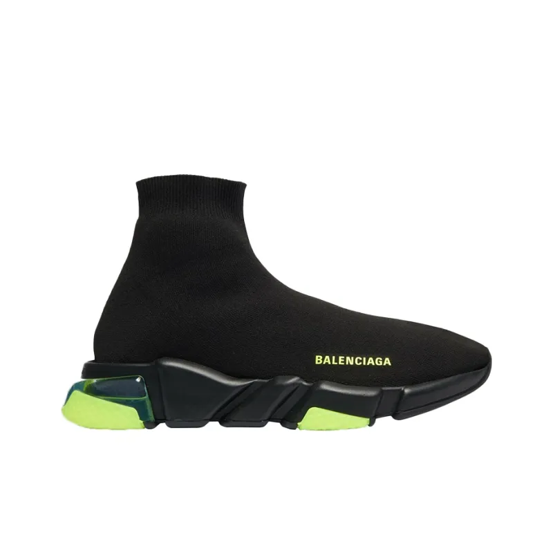 Balenciaga Speed Trainer 'Clear Sole Black Yellow Fluo'-1