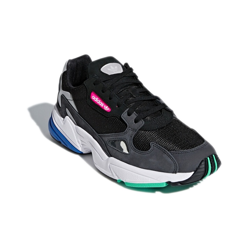 adidas originals falcon trainer in black and white