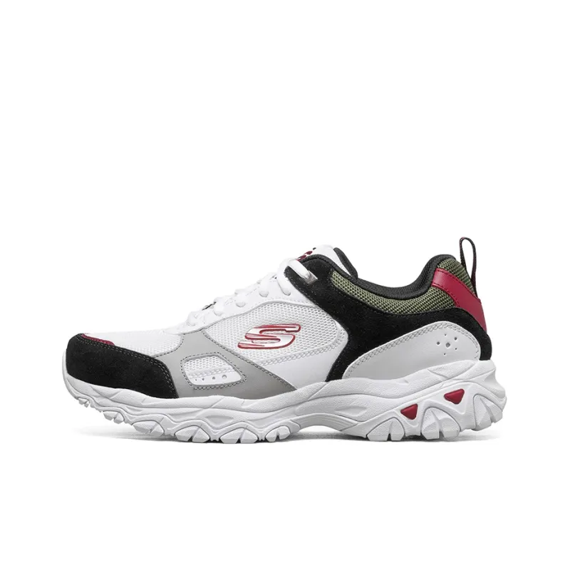 Skechers After Burn Low-Top Casual Shoes Men's White Blue Red-0