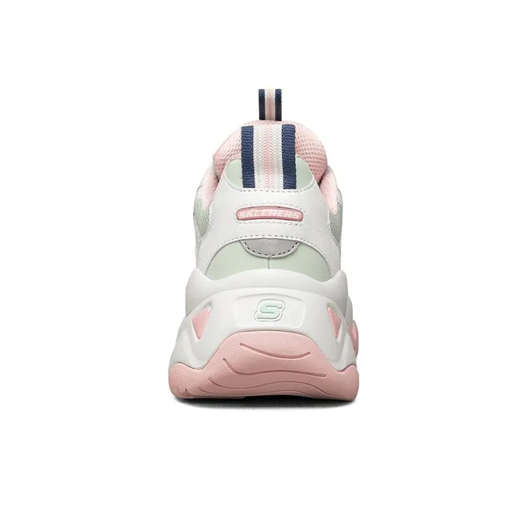 Skechers D'LITES 3.0 Cushioning, Slip Resistant, And Abrasion Resistant Low Top Casual Shoes Women's Pink White Green-3