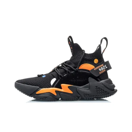 LiNing CF Counterflow Source Cosmic Dust Cushioned Slip-Resistant High-Top Sports Casual Shoes Men's Black