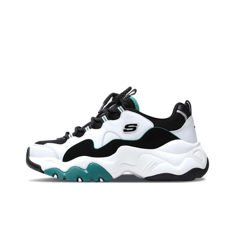 Skechers D'Lites 3.0 Low Running Shoes Black/White/Green-0