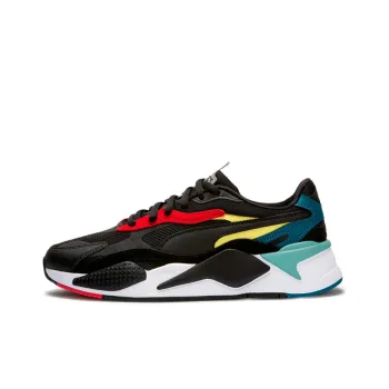 PUMA Rs-x3 Puzzle Cushioned Slip-Resistant Breathable Low-Top Casual Shoes Unisex Black White Green
