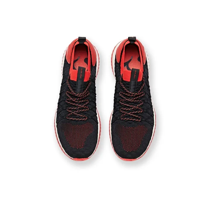 ANTA Casual Shoes Women's Low Top Black/Fluorescent Laser Red-3