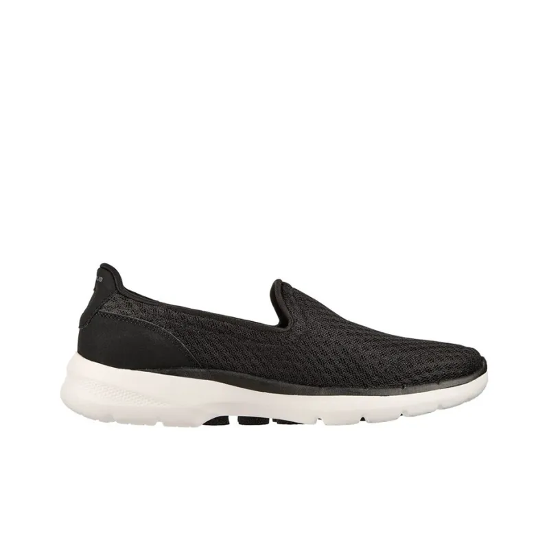 Skechers Go Walk 6 Breathable Rebound Cushioning Lightweight Low Top Casual Shoes Women's Black White-1