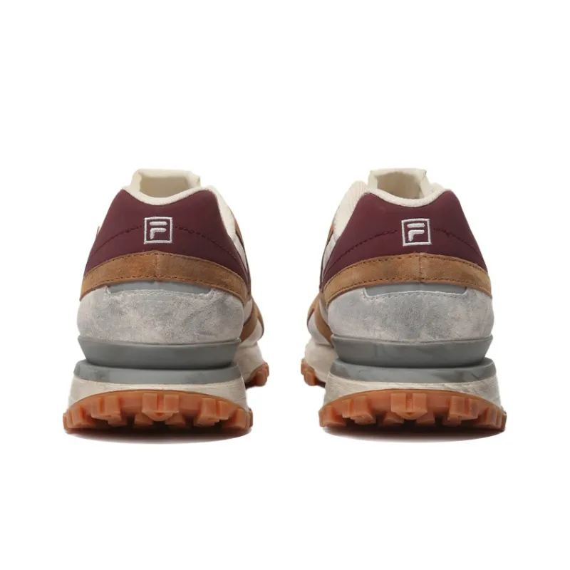FILA Zagato Washing Cushioning Abrasion Resistant Breathable Slip Resistant Low Top Casual Shoes Unisex Gray Brown-3