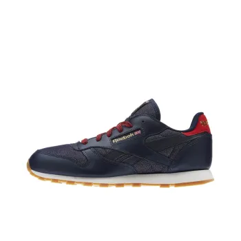 Reebok Classic Leather Dg Non Slip Wear Resistant Low Top Shoes/Sneakers Unisex Navy Blue