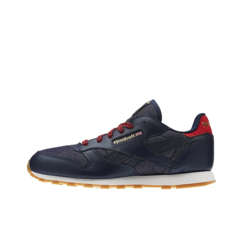 Reebok Classic Leather Dg Non Slip Wear Resistant Low Top Shoes/Sneakers Unisex Navy Blue-0